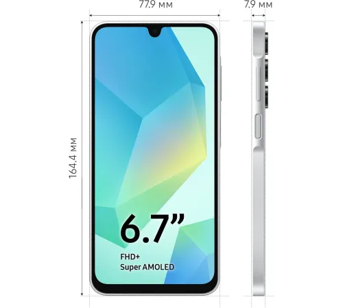 Смартфон Samsung SM-A165F Galaxy A16 128Gb 4Gb серебристый моноблок 3G 4G 6.7" 1080x2340 Android 14 50Mpix 802.11 a/b/g/n/ac NFC GPS GSM900/1800 GSM1900 TouchSc