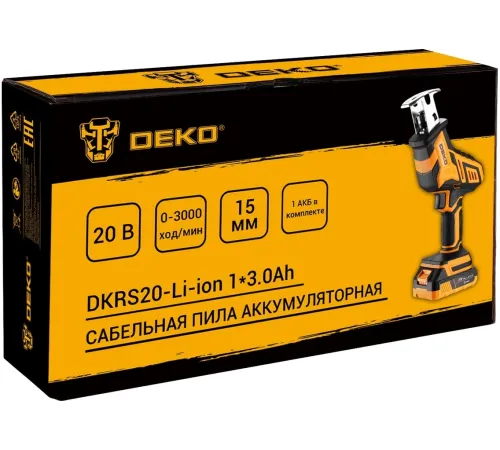 Сабельная пила Deko DKRS20-Li-ion аккум. 3000ход/мин (085-1069) Сабельная пила Deko DKRS20-Li-ion аккум. 3000ход/мин (085-1069)
