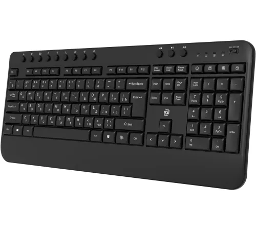 Клавиатура Оклик K257W черный USB беспроводная Multimedia (подставка для запястий) (2070286)
