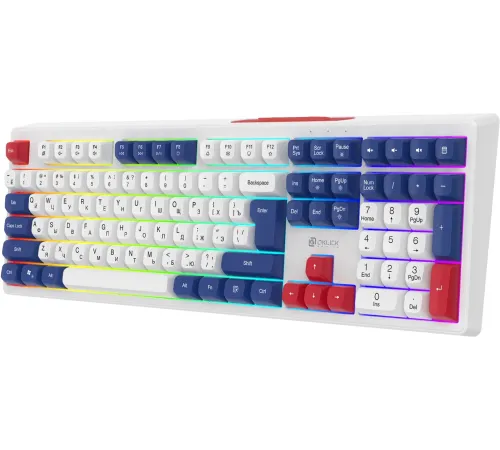 Клавиатура Оклик 725G белый/красный USB Multimedia for gamer LED (2070294) Клавиатура Оклик 725G белый/красный USB Multimedia for gamer LED (2070294)