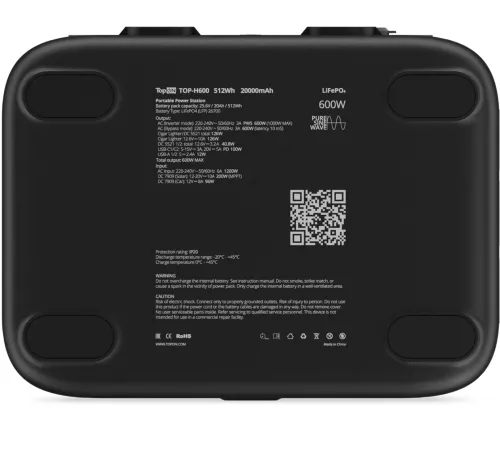 Электростанция портативная TopON Home TOP-H600 160000mAh 3A QC3.0/PD3.0 4xUSB черный/серый (103761) Электростанция портативная TopON Home TOP-H600 160000mAh 3A QC3.0/PD3.0 4xUSB черный/серый (103761)