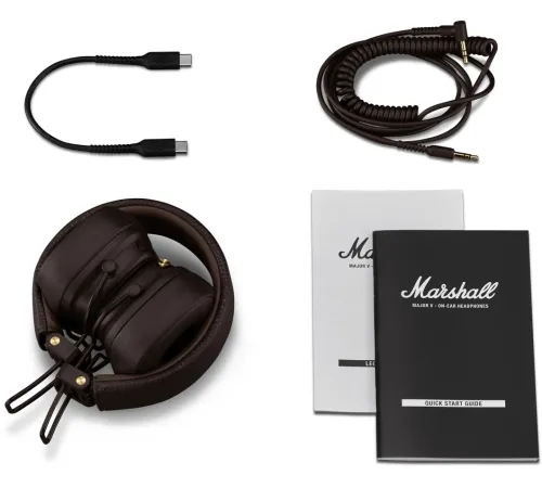 Гарнитура накладные Marshall Major V коричневый беспроводные bluetooth оголовье (MAJOR V BROWN)