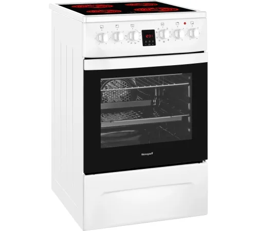 Плита Электрическая Weissgauff WES 2V16 WE Premium Line белый стеклокерамика (без крышки)