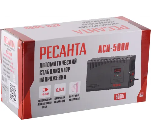 Стабилизатор напряжения Ресанта АСН-500 Н однофазный серый (63/6/63) Стабилизатор напряжения Ресанта АСН-500 Н однофазный серый (63/6/63)