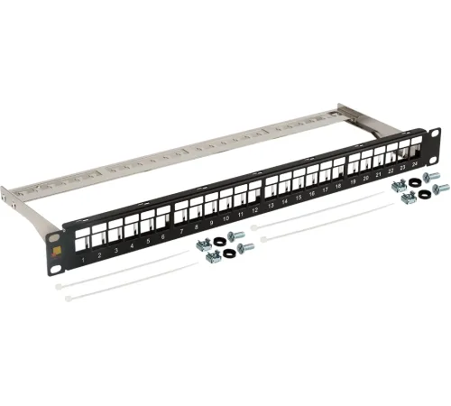 Патч-панель наборная Lanmaster LAN-PPN24OK-STP 19" 1U 24x FTP