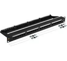 Патч-панель Lanmaster LAN-PPN24U6A 19" 1U 24xRJ45 кат.6A UTP