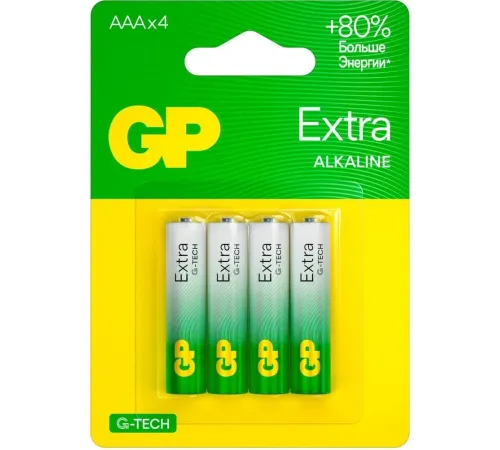 Батарея GP Extra Alkaline 24AXA21-2CRSBC4 AAA (4шт) блистер