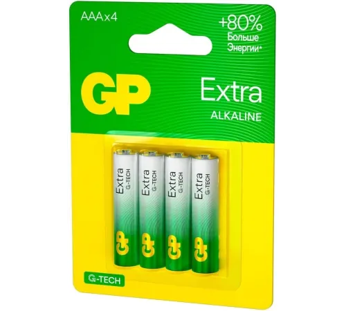 Батарея GP Extra Alkaline 24AXA21-2CRSBC4 AAA (4шт) блистер