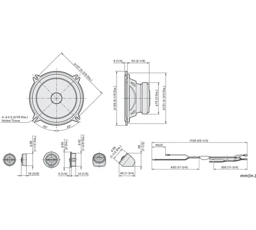 Колонки автомобильные Pioneer TS-A1301C (без решетки) 300Вт 89дБ 4Ом 13см (5дюйм) (ком.:4кол.) компонентные двухполосные Колонки автомобильные Pioneer TS-A1301C (без решетки) 300Вт 89дБ 4Ом 13см (5дюйм) (ком.:4кол.) компонентные двухполосные