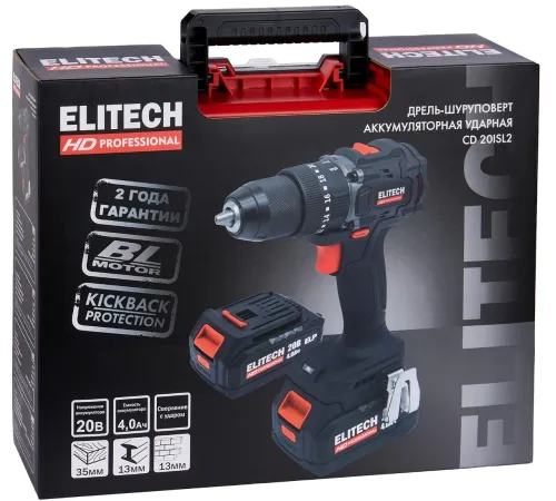 Дрель-шуруповерт Elitech CD 20ISL2 (E2201.041.02) 80Вт аккум. патрон:быстрозажимной (кейс в комплекте) (205723) Дрель-шуруповерт Elitech CD 20ISL2 (E2201.041.02) 80Вт аккум. патрон:быстрозажимной (кейс в комплекте) (205723)