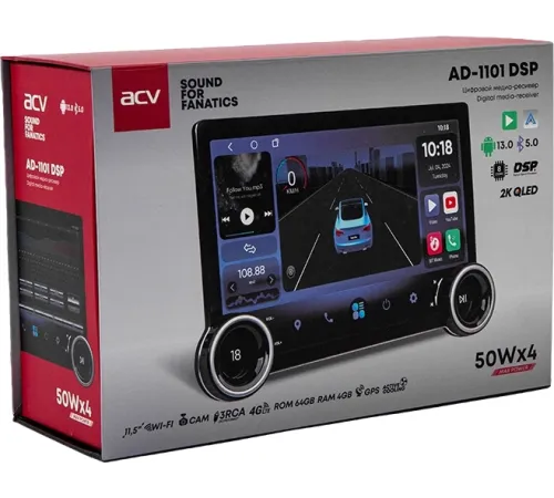 Автомагнитола ACV AD-1101 DSP 2DIN 4x50Вт 4000Mb DSP Android 13 11.5" 4G (43272) Автомагнитола ACV AD-1101 DSP 2DIN 4x50Вт 4000Mb DSP Android 13 11.5" 4G (43272)