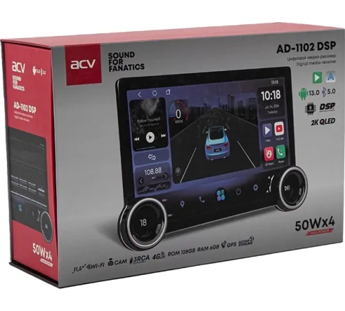 Автомагнитола ACV AD-1102 DSP 2DIN 4x50Вт 6000Mb DSP Android 13 11.5" WiFi 4G (43273) Автомагнитола ACV AD-1102 DSP 2DIN 4x50Вт 6000Mb DSP Android 13 11.5" WiFi 4G (43273)