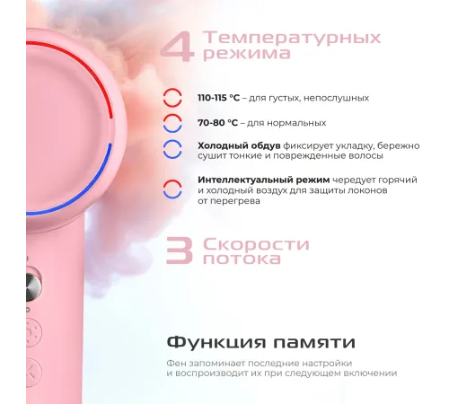 Фен Red Solution F571 1400Вт розовый Фен Red Solution F571 1400Вт розовый