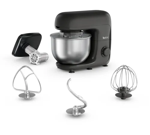 Кухонная машина Tefal Bake Essential QB161H38 планетар.вращ. 800Вт черный/серебристый Кухонная машина Tefal Bake Essential QB161H38 планетар.вращ. 800Вт черный/серебристый