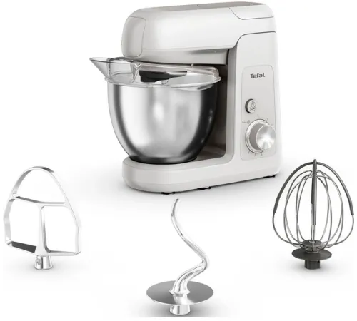 Кухонная машина Tefal Bake Partner QB520B38 планетар.вращ. 1100Вт серый/серебристый