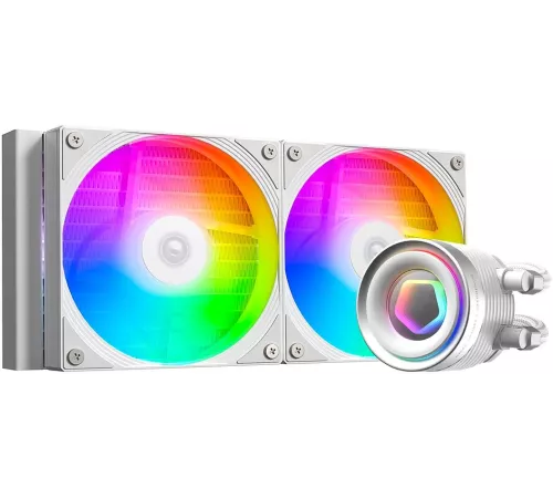 Система водяного охлаждения ID-Cooling FX240 Inf ARGB Soc-AM5/AM4/1200/1700/1851 белый 4-pin 27.2dB Al+Cu 300W Ret (FX240 INF WHITE)