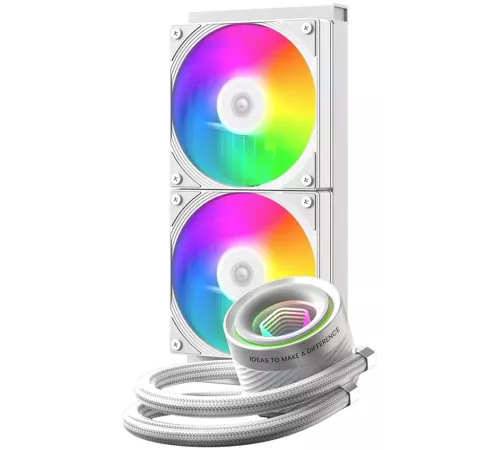 Система водяного охлаждения ID-Cooling FX240 Inf ARGB Soc-AM5/AM4/1200/1700/1851 белый 4-pin 27.2dB Al+Cu 300W Ret (FX240 INF WHITE)
