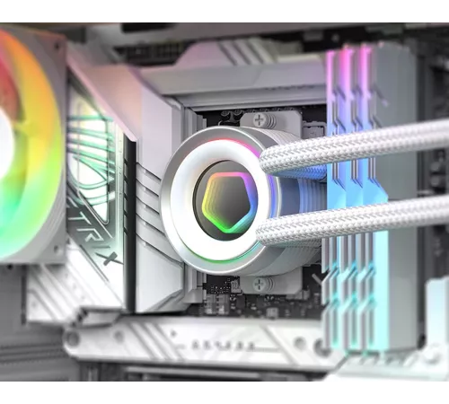 Система водяного охлаждения ID-Cooling FX240 Inf ARGB Soc-AM5/AM4/1200/1700/1851 белый 4-pin 27.2dB Al+Cu 300W Ret (FX240 INF WHITE)