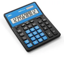 Калькулятор настольный Deli EM888A-BK-BL черный/голубой 12-разр.