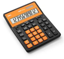 Калькулятор настольный Deli EM888A-BK-OR черный/оранжевый 12-разр.