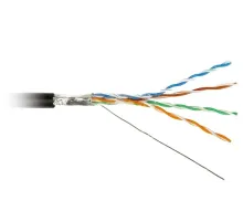 Кабель информационный Hyperline FUTP4R-C5E-S24-OUT-PE-BK-500 кат.5E FTP 4 пары 24AWG PE внешний 500м черный