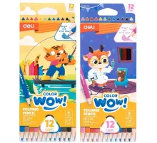 Карандаши цв. Deli EC138-12 Colorwow 3мм трехгран. 12цв. карт.кор. (12шт) 12 карандашей