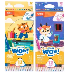Карандаши цв. Deli EC138-12 Colorwow 3мм трехгран. 12цв. карт.кор. (12шт) 12 карандашей