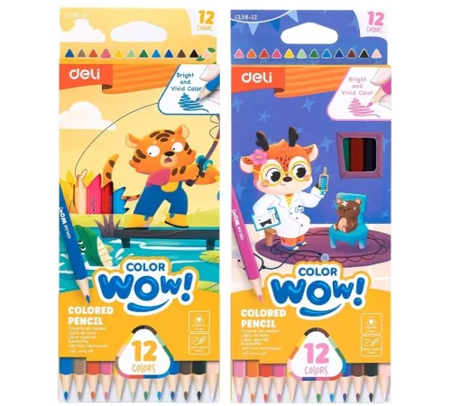 Карандаши цв. Deli EC138-12 Colorwow 3мм трехгран. 12цв. карт.кор. (12шт) 12 карандашей Карандаши цв. Deli EC138-12 Colorwow 3мм трехгран. 12цв. карт.кор. (12шт) 12 карандашей