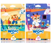 Карандаши цв. Deli EC138-18 Colorwow 3мм трехгран. 18цв. карт.кор. (18шт) 18 карандашей