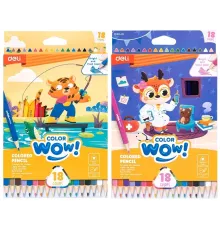 Карандаши цв. Deli EC138-18 Colorwow 3мм трехгран. 18цв. карт.кор. (18шт) 18 карандашей