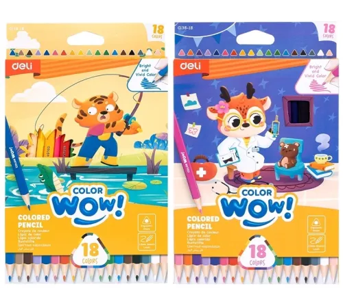 Карандаши цв. Deli EC138-18 Colorwow 3мм трехгран. 18цв. карт.кор. (18шт) 18 карандашей Карандаши цв. Deli EC138-18 Colorwow 3мм трехгран. 18цв. карт.кор. (18шт) 18 карандашей