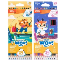 Карандаши цв. Deli EC138-24 Colorwow 3мм трехгран. 24цв. карт.кор. (24шт) 24 карандаша