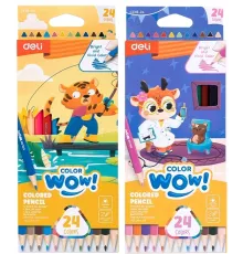 Карандаши цв. Deli EC138-24 Colorwow 3мм трехгран. 24цв. карт.кор. (24шт) 24 карандаша