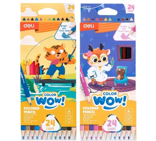 Карандаши цв. Deli EC138-24 Colorwow 3мм трехгран. 24цв. карт.кор. (24шт) 24 карандаша Карандаши цв. Deli EC138-24 Colorwow 3мм трехгран. 24цв. карт.кор. (24шт) 24 карандаша