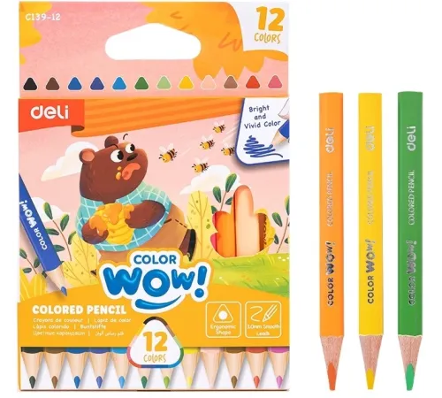 Карандаши цв. Deli EC139-12 Colorwow 3мм трехгран. 12цв. карт.кор. (12шт) 12 карандашей Карандаши цв. Deli EC139-12 Colorwow 3мм трехгран. 12цв. карт.кор. (12шт) 12 карандашей