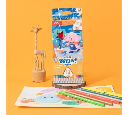 Карандаши цв. Deli EC140 Colorwow 3мм трехгран. 12цв. карт.кор. (12шт) 12 карандашей (1 золотой, 1 серебристый, 5 неоновых, 5 металлик) Карандаши цв. Deli EC140 Colorwow 3мм трехгран. 12цв. карт.кор. (12шт) 12 карандашей (1 золотой, 1 серебристый, 5 неоновых, 5 металлик)