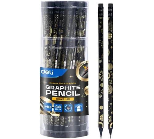 Карандаш ч/г Deli EC042-HB 2.2мм HB кругл. липа ассорти Golden Flower Texture Карандаш ч/г Deli EC042-HB 2.2мм HB кругл. липа ассорти Golden Flower Texture