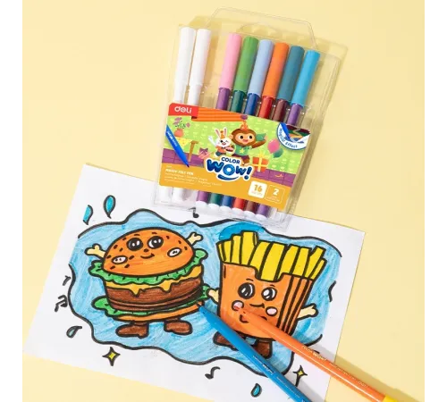 Фломастеры Deli EC167 Colorwow ПВХ с подвесом (8шт.)