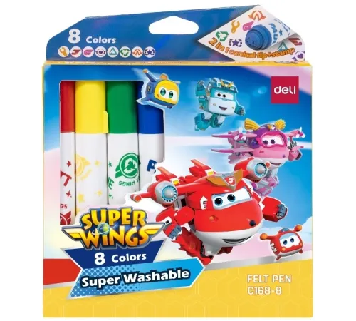 Фломастеры Deli EC168-8 Super Wings конический пиш. наконечник