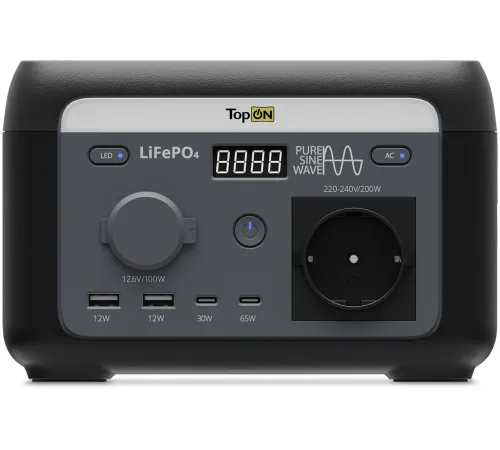 Электростанция портативная TopON Home TOP-H200 32000mAh 1.1A QC3.0/PD3.0 4xUSB черный/серый (103710)