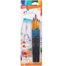 Набор кистей Deli EC406 синтетика (наб.5шт) синт.кругл.№1,3,5/синт.плос.№5,8