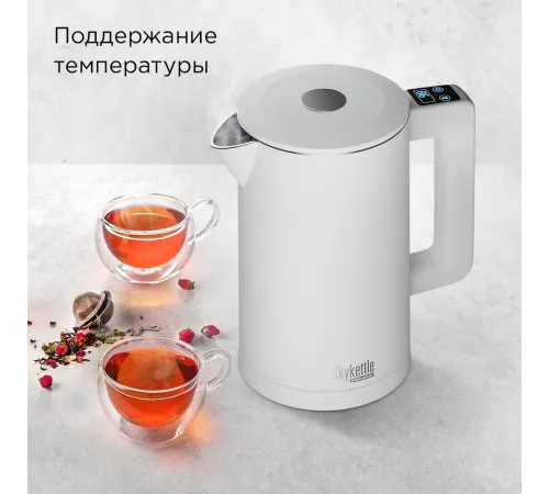 Чайник электрический Redmond SkyKettle KM231S 1.7л. 2200Вт белый корпус: стекло
