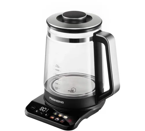 Чайник электрический Redmond KG220 1.7л. 2200Вт черный корпус: стекло
