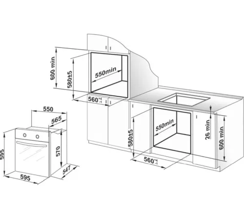 Духовой шкаф Электрический Weissgauff EOV 166 LB черный