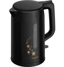 Чайник электрический Scarlett SC-EK21S45 1.5л. 2200Вт черный корпус: нерж.сталь/пластик