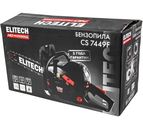Бензопила Elitech HD Professional CS 7449F 3600Вт 4.9л.с. дл.шины:20" (50cm) (E1611.008.00) Бензопила Elitech HD Professional CS 7449F 3600Вт 4.9л.с. дл.шины:20" (50cm) (E1611.008.00)