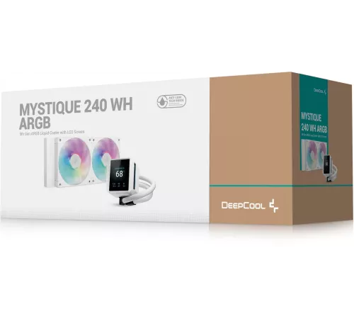 Система водяного охлаждения Deepcool Mystique 240 ARGB Soc-AM5/AM4/1200/1700/1851 белый 4-pin 36.49dB Al 1543gr Ret (R-LX240-WHDSNMCP-G-1)