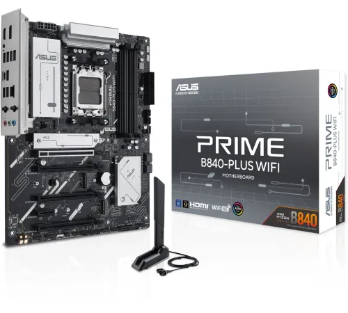 Материнская плата Asus PRIME B840-PLUS WIFI SocketAM5 AMD B840 4xDDR5 ATX AC`97 8ch(7.1) 2.5Gg RAID+HDMI+DP