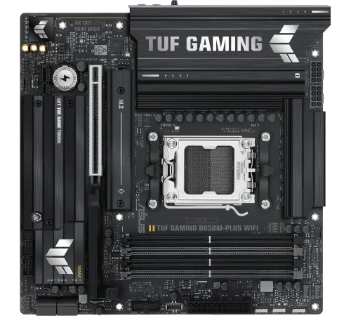 Материнская плата Asus TUF GAMING B850M-PLUS WIFI SocketAM5 AMD B850 4xDDR5 mATX AC`97 8ch(7.1) 2.5Gg RAID+HDMI+DP