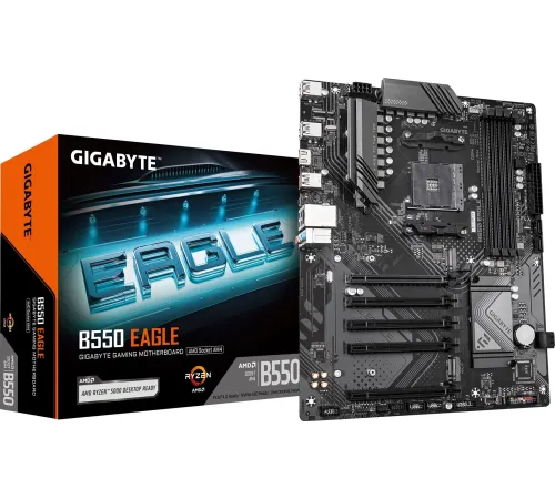 Материнская плата Gigabyte B550 EAGLE Soc-AM4 AMD B550 4xDDR4 ATX AC`97 8ch(7.1) GbLAN RAID+DVI+HDMI